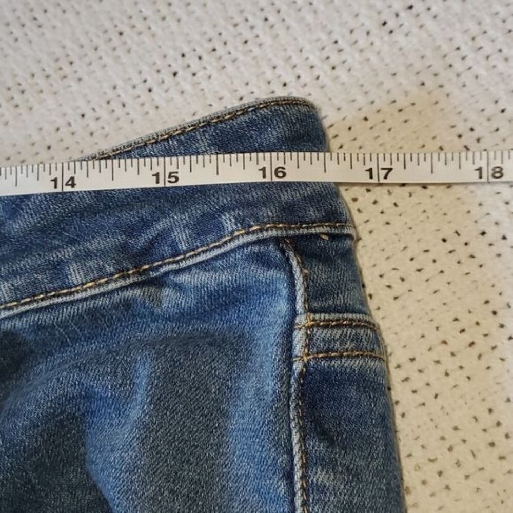 Jag Jeans Western Wear Embroidered Distressed Mid Rise Blue Sz 12 Jeans w Pocket - Picture 10 of 12